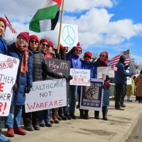 The Red Hat Brigade on March 14. Courtesy of Nigel Calder