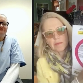 Sharon Kennedy participating in podcast with Patrisha McLean from prison in UK. Courtesy of McLean