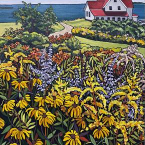 One of Lori Lynn Hoffer's vibrant, richly colored paintings. Look for it in her show at Southport Memorial Library in May and June. Courtesy of the Library