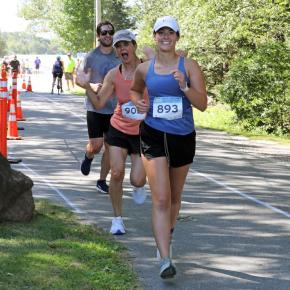Participants begin their run with attitude during the 2025 Pemaquid Beach Triathlon. Photo by Kris Christine