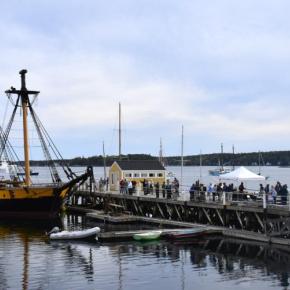 Members of the Boothbay Region Historical Society get an exclusive look at the U.S Brig Niagara May 21. ISABELLE CURTIS/Boothbay Register