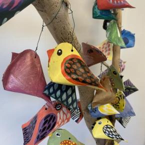 A year's worth of toilet paper rolls and three generations' worth of talent later, this vibrant, bird-filled tree was born. ISABELLE CURTIS/Boothbay Register