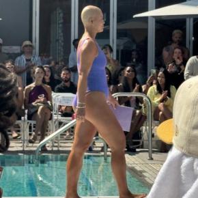 Isabel Wise O’Gara walking at New York Swim Week for Post Swim and The Chemo Club. Courtesy photo