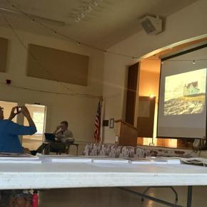 Kevin Johnson's presentation at the Southport Town Hall on July 13. EMMA BENVENUTO/Boothbay Register