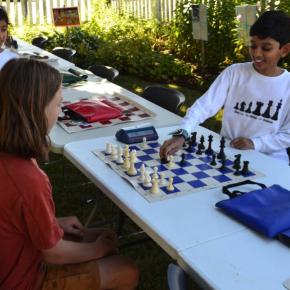 Raza Patel teaches chess at last year's event at the Boothbay Harbor Memorial Library. File photo