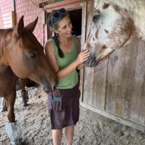 Amanda, with Fiona and Flash, residents at Darrowby. Courtesy photo