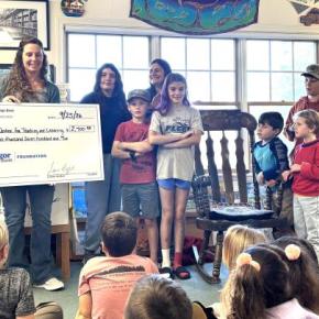 Members of CTL's Service Auxiliary Program accept a grant from Bangor Savings Bank to continue and strengthen the school's community service efforts. Courtesy of CTL