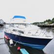 Back on the water and awaiting repairs. BEN BULKELEY/Boothbay Register