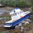 The "Otra Vez" washed up on the rocks in Mill Cove. BEN BULKELEY/Boothbay Register