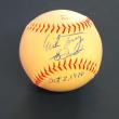 This baseball autographed by Mike Torrez and Bucky Dent is one of the many items up for bid at the Boothbay Classic Charities Sports Auction and Lobster Bake at the Boothbay Railway Museum, Friday, Sept. 21. RYAN LEIGHTON/Boothbay Register 