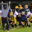 Kameron Markee scores on a one-yard run to give Boothbay a brief lead in the second quarter. Courtesy of Aquilino Alamo
