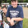 Jacob Bishopp learns how to hold a wood duck on his birthday. Courtesy of Sarah Sherman