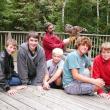 Troop 238 visited Birdsacre Sanctuary in Ellsworth. Pictured from left are, front: Parker Elkins; Jacob Bishopp; Draco Peaslee; Sherman Brewer; Jake Brewer; back: birdhandler Grayson with a resident owl. Courtesy of Sarah Sherman