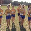 Lady Seahawks Morgan Crocker, Hannah Morley, Sophia Thayer, Allison Crocker, Maya Schwehm, and Genevieve Taylor are introduced at the start of the State Championship meet in Belfast on October 27.