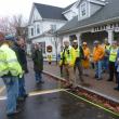 Dan Burden talks about the benefits of smaller parking spaces in front of First Federal Savings on Townsend Avenue. KATRINA CLARK/Boothbay Register. Below: A small work group map shows ideas from the community. Courtesy of Friends of Midcoast Maine