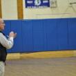 Head Coach I.J. Pinkham cheers for his team during the second half. BEN BULKELEY/Boothbay Register