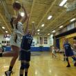 Alex Clarke gets to the rim against Madison. Clarke finished with 12 points and nine rebounds. RYAN LEIGHTON/Boothbay Register 