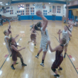 Alex Clarke grabs a rebound over Monmouth during the home opener, December 11. RYAN LEIGHTON/Boothbay Register