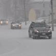 Cars proceed slowly through downtown Boothbay Harbor February 8. BEN BULKELEY/Boothbay Register