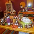 A wide range of jams, hot sauce, relish and serving dishes await eager customers. Behind the table is a sideboard showing a range of new chocolates featuring Eventide’s oils and balsamics. KATRINA CLARK/Boothbay Register