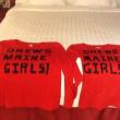 The shirts Cama Hagerthy made for her and her friend Brenda's appearance on “The Price Is Right.” Courtesy of Cama Hagerthy