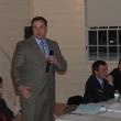 Town Manager Jim Chaousis welcomes everyone to the Boothbay town meeting. RYAN LEIGHTON/Boothbay Register