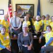 House Speaker Mark Eves meets in his office with the Grandmothers for Reproductive Rights group on April 30. Courtesy of Wendy Eichler
