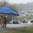 Driver of the rolled-over vehicle Jason Gallagher was taken to the hospital May 9. Gallagher had been traveling at high speed with Wiscasset police in pursuit at the time of the accident. JOHN MAGUIRE/Wiscasset Newspaper