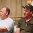 Wally Pitcher, left, of Wiscasset, and Dennis Hill of Edgecomb  represent American Legion Post 54 of Wiscasset at a flag committee meeting in Edgecomb. SUSAN JOHNS/Wiscasset Newspaper
