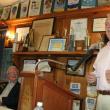Ted Foss talks about his exploits with George McEvoy as McEvoy listens to the details. KEVIN BURNHAM/Boothbay Register