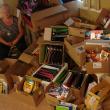 Sue Burge with donations in 2012. SUSAN JOHNS/Boothbay Register.