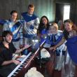 The Rocket Man cast rehearses with new Music Director Paolo Perez. LISA KRISTOFF/Boothbay Register