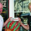 At right is Health and Wellness foundation member Jane B. Good. At left is Mark Gimbel. KEVIN BURNHAM/Boothbay Register