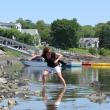 Kim “Mskim’ Webster demonstrated the Webster family’s natural talent for rock skipping July 13, easily capturing the women’s top honors with 15 skips.  SUE MELLO/Boothbay Register