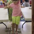 Gracie Greene completes the egg walk successfully. Courtesy of Seeds of Knowledge Education Center