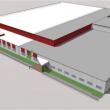 The unshaded portion of this rendering depicts the current plant in Wiscasset. The shaded portion is the expansion. Courtesy Molnlycke Health Care