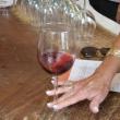 The hand of Kathy Pomian of Orwisburg, Pennsylvania, swooshes some wine before Pomian tastes it at Treat's. SUSAN JOHNS/The Wiscasset Newspaper