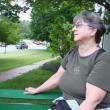 Jan Benoit of Wiscasset takes a wagon ride during the art walk event. SUSAN JOHNS/Wiscasset Newspaper