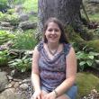 Sarah Duggan in one of her favorite not-so-secret garden spots behind her home in Boothbay Harbor. LISA KRISTOFF/Boothbay Register
