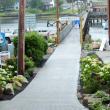This new, inviting western entrance to the footbridge is the result of a joint community and municipal effort, spearheaded by the late Charlie Rowe’s daughters in his memory. SUE MELLO/Boothbay Register
