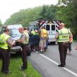 LCSO responds to a second motor vehicle accident on July 9. Driver James Norman of Boothbay Harbor, 70, is loaded into a stretcher and transported to St. Andrews Hospital. RYAN LEIGHTON/Boothbay Register