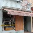Plywood covers the display window at The Ritz jewelry store after an apparent fight led to its destruction in the wee hours of Sunday morning. SUE MELLO/Boothbay Register