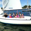 Young sailors enjoy good weather in the harbor. Courtesy of Boothbay Sea and Science Center