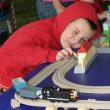 Getting a good look at the toy trains. KEVIN BURNHAM/Boothbay Register