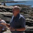 Bud Brown, Eco Analysts president, talks with Pratts Island residents about a proposed dredging project. BEN BULKELEY/Boothbay Register