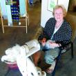 Weaver Ursula Smith of Boothbay was found spinning wool into yarn at Lincoln Art Festival's Arts & Yachts show held at the Boothbay Region Boatyard. GARY DOW/Boothbay Register