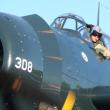 Warbirds pilot Sam Graves completes an August 5 landing of an Avenger that once sunk two ships in one day. SUSAN JOHNS/Wiscasset Newspaper