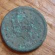 Stephenson found this 1850 coin under the classroom’s floorboards. SUSAN JOHNS/Wiscasset Newspaper