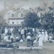The hotel and Rosewood cottage aflame in mid-August 1913. Visitors with their steamer trunks watch the fire, while others came by boat or simply stood and watched from the mainland. Seven-year-old Lester Barter told me he watched from McKown Hill in the Harbor. All photos courtesy of the Boothbay Region Historical Society