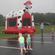 Despite the light rain, kids still enjoyed the bouncy house outside of the Legion Hall. KEVIN BURNHAM/Boothbay Register 